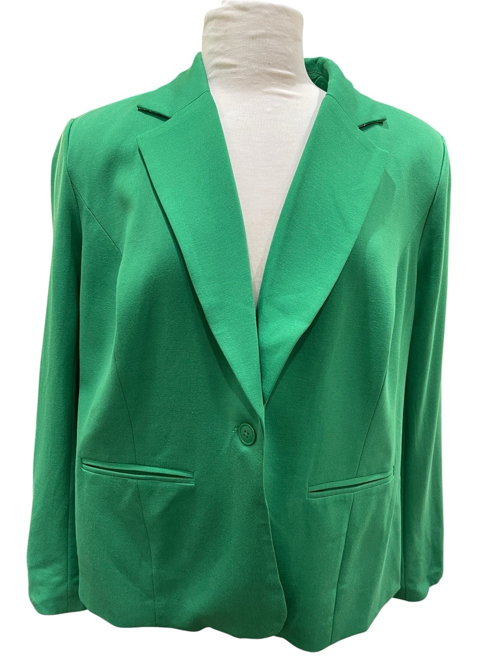 New 41 Hawthorne Stitch Fix Stretch Ponte Knit Blazer SZ 1X Kelly Green